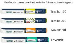 Tapa para bolígrafo de insulina Levemir, Novorapid, Tresiba 100, Tresiba 200