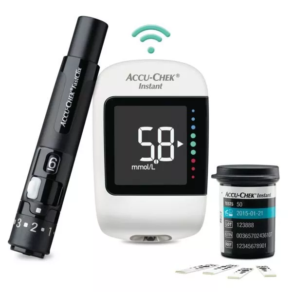 Glucómetro Accu-Chek Instant con Bluetooth e indicador de rango de glucosa Roche