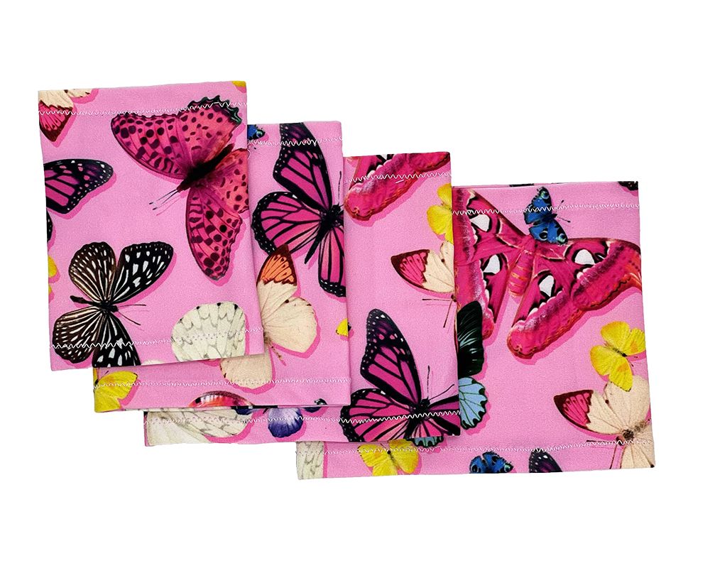 Brazalete elástico - Mariposas sobre fondo rosa