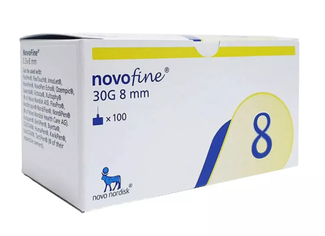 Agujas NovoFine 30G × 8 mm para pluma de insulina, 100 uds. NOVO NORDISK