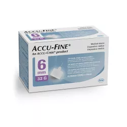 Agujas de insulina Accu-Fine 32G × 6 mm para plumas de insulina - 100 unidades