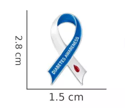 Pin Diabetes Awareness lazo azul y blanco