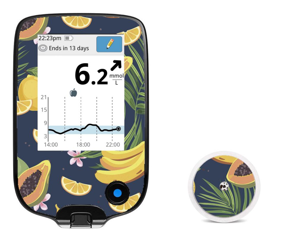Adhesivo para lector y sensor Freestyle Libre - Frutas exóticas 1
